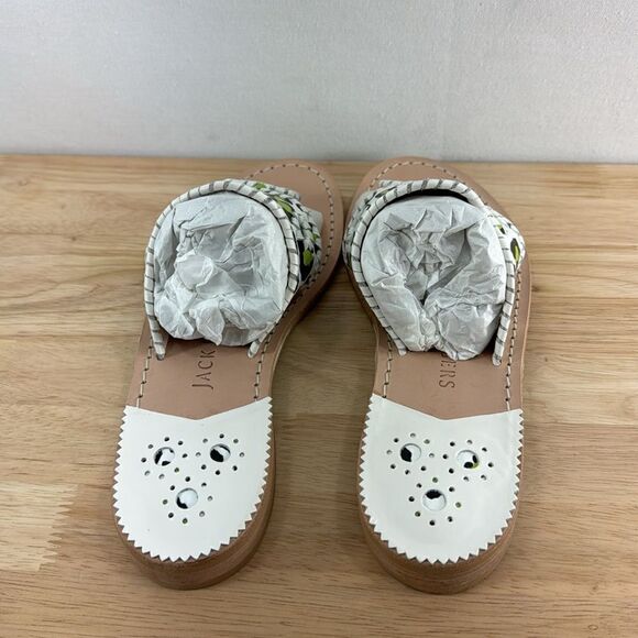 Jack Rogers Jacks Flat Sandals- Neon Green Leopard- Size 8- NIB - Picture 3 of 5